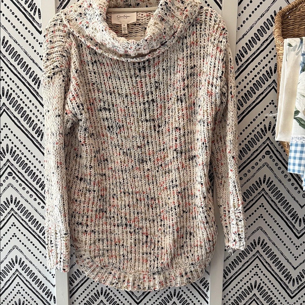 Jessica Simpson Speckled Cowl Neck Sweater